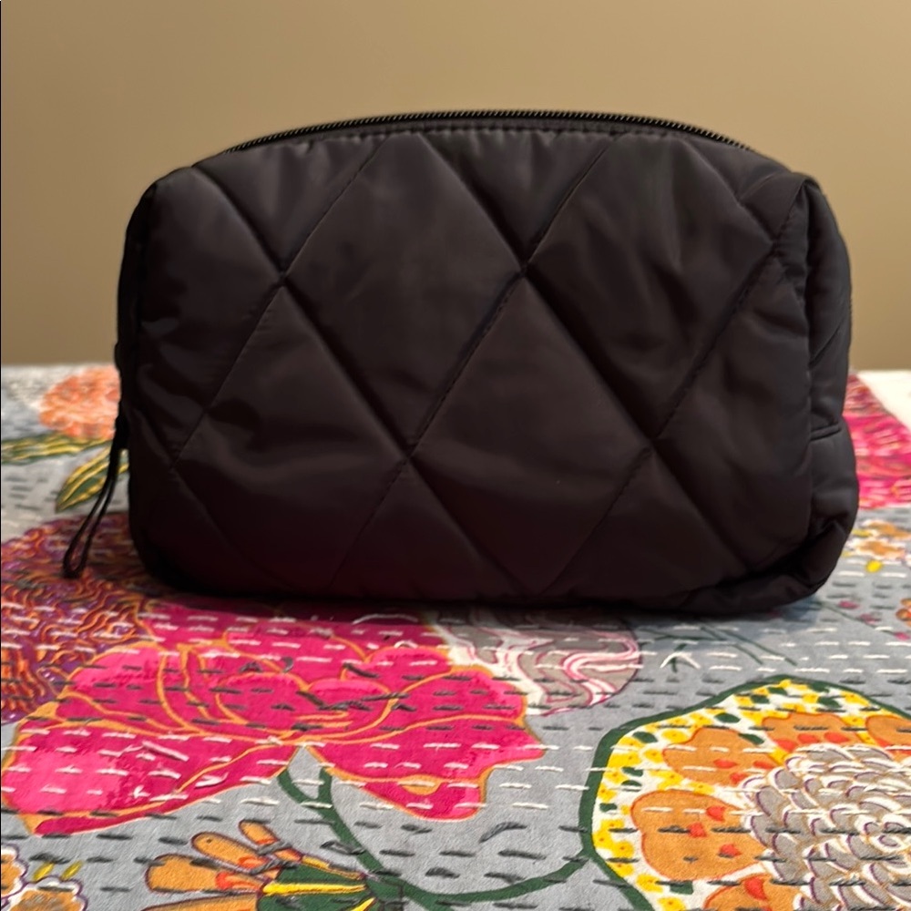 Vera Bradley Quilted Black Cosmetic Bag